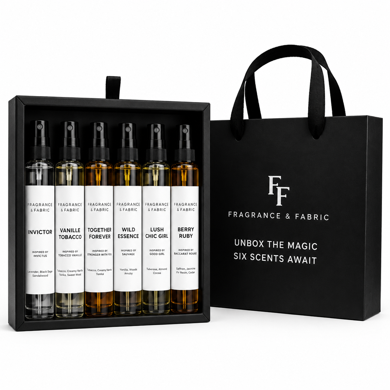 Fragrance & Fabric Pour Femme Women Set Of 6 Bottles x 10 ml