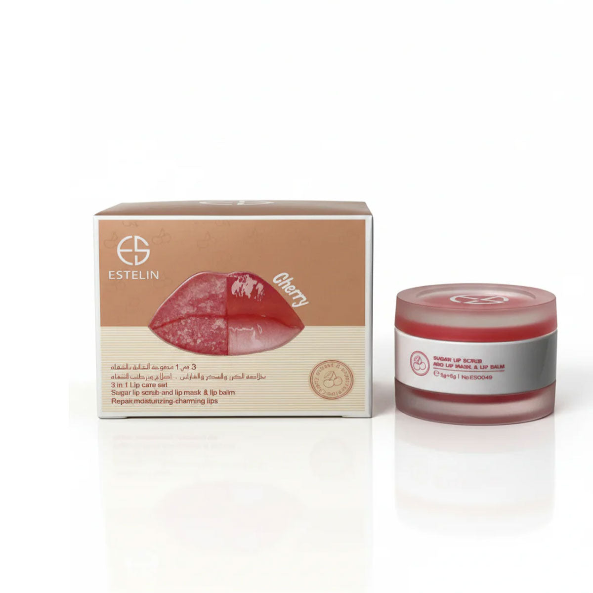 Estelin Cherry extract & sugar, Vaseline Repair, moisturizing charming lips 3 in 1 lip care set - 5 gm
