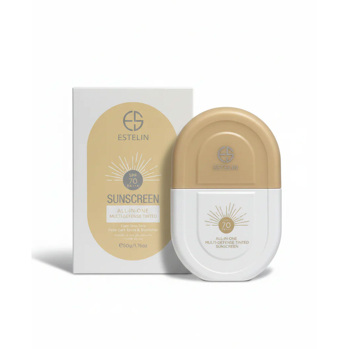 Estelin Sunscreen All In One Multi - Defense Tinted SPF 70 PA+++ / 50 gm
