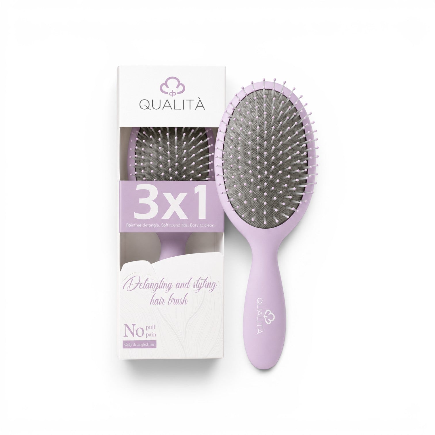 Qualita detangling and styling Hair Brush 3X1