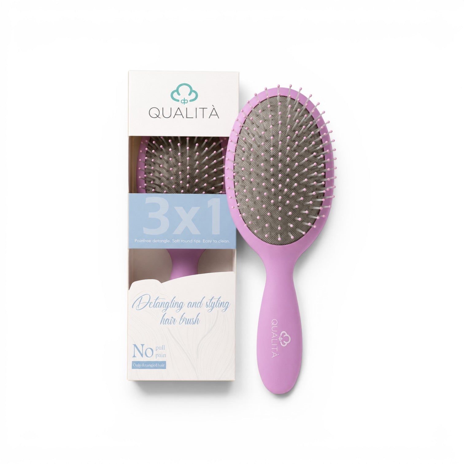 Qualita detangling and styling Hair Brush 3X1