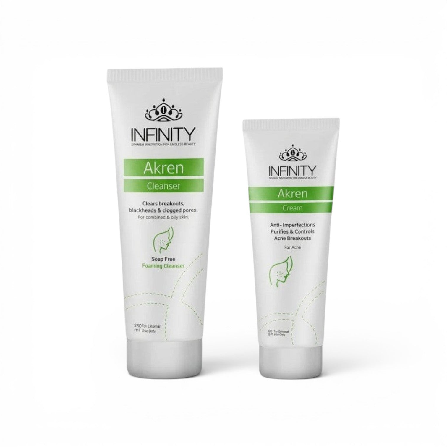 Infinity Akren Cleanser + Infinity Akren Cream 250ml+60gm