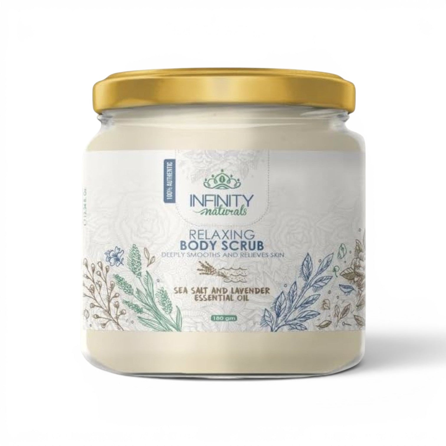 Infinity Natural Relaxing Body Scrub Sea Salt & Lavender Essential Oil-180 gm