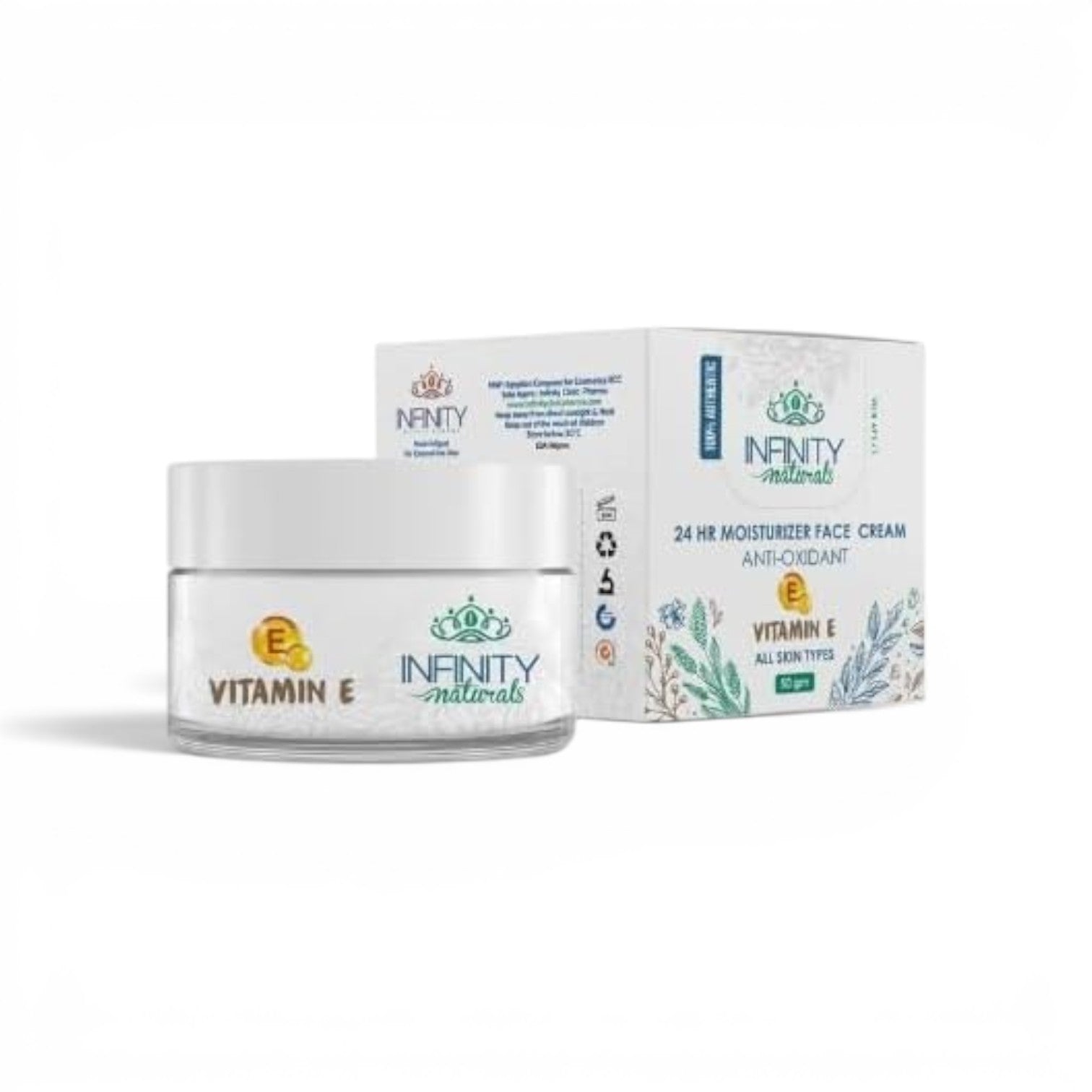 Infinity Naturals 24H Moisturizer Face Cream Day & Night Vitamin E 50gm