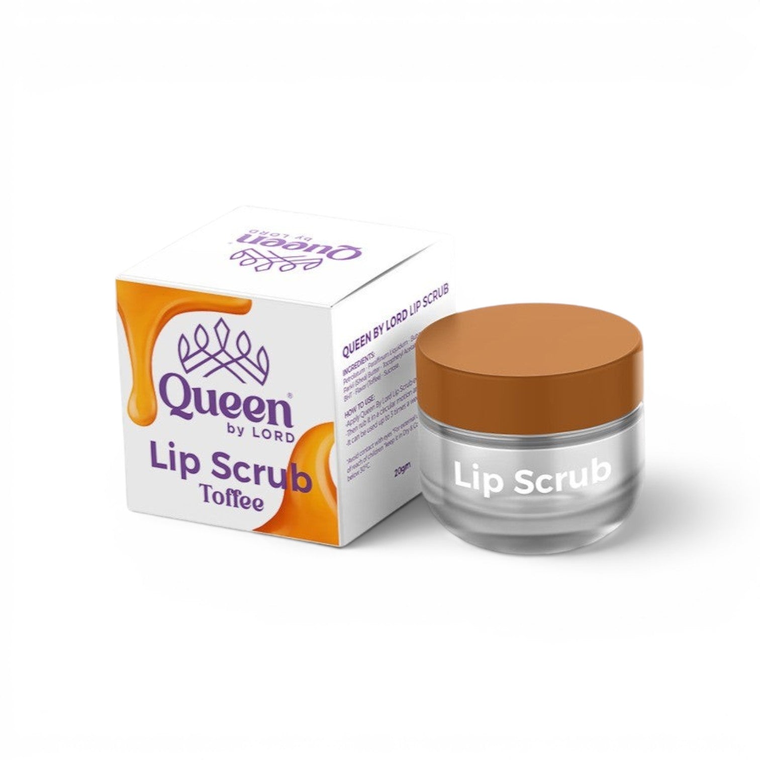 Queen By Lord Exfoliating Lip Scrub Toffee Flavored 20 Gm