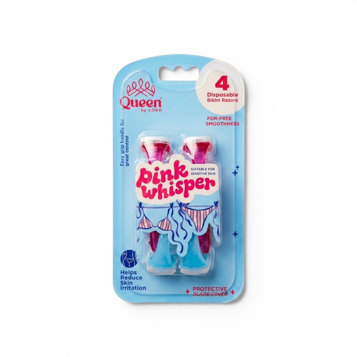 Queen by LORD - Pink Whisper Disposable Bikini Razors - 4 Pieces