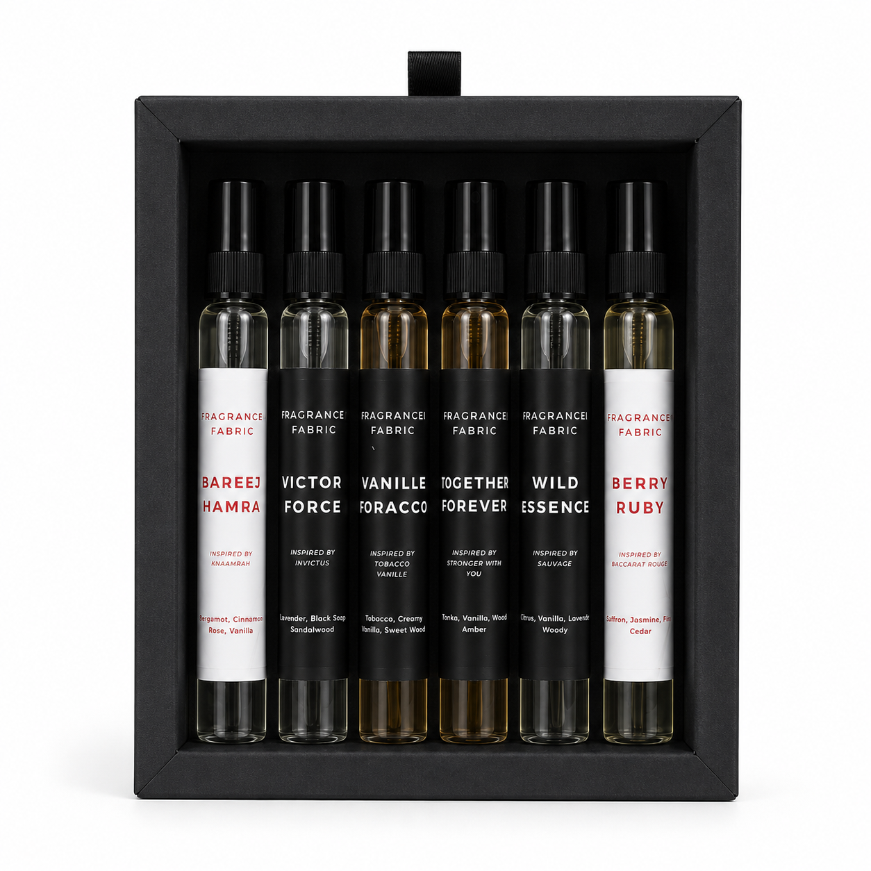 Fragrance & Fabric Pour Homme Men Set Of 6 Bottles x 10 ml