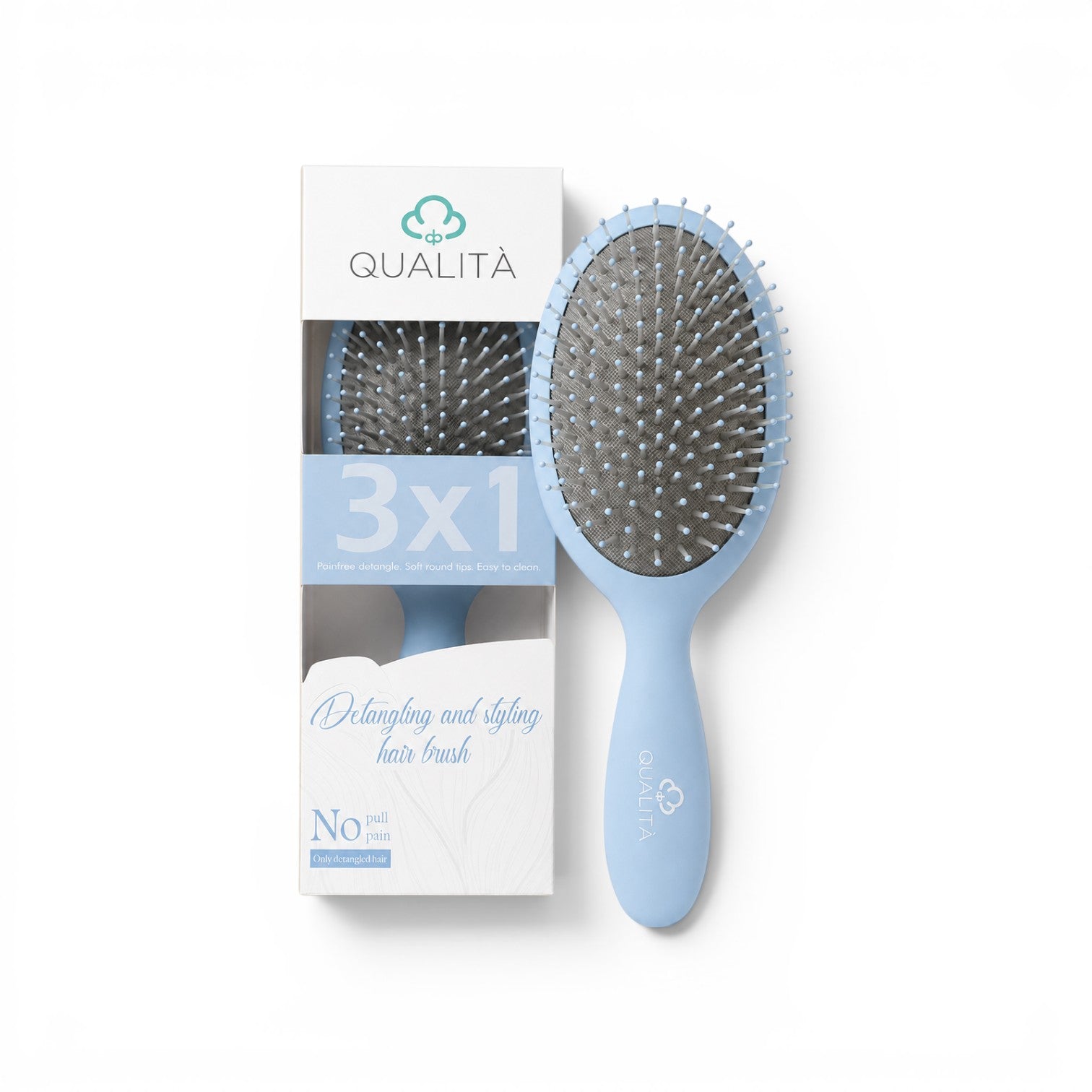 Qualita detangling and styling Hair Brush 3X1