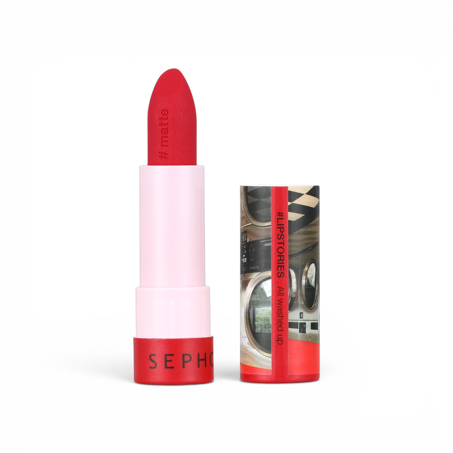 likemoon.shop SEPHORA Lipstories matte red lipstick in shade All Washed Up No.26 with patterned casing