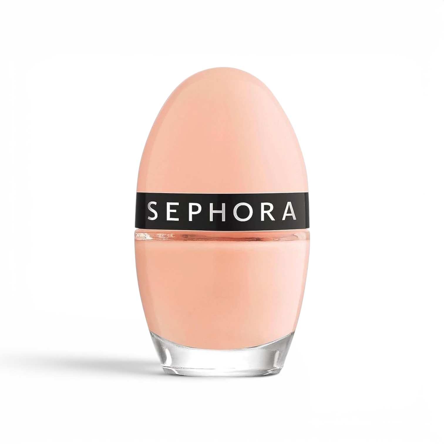 likemoon.shop SEPHORA Color Hit nail polish in a soft peach shade with a rounded egg-shaped bottle design